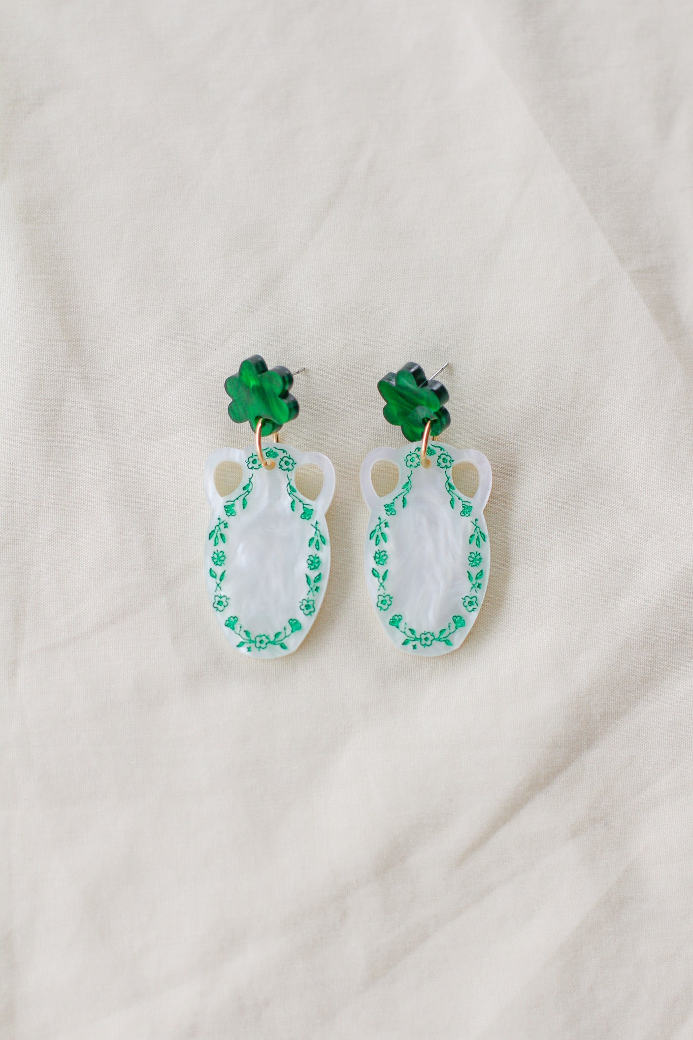 sylvia - floral vase dangle earrings