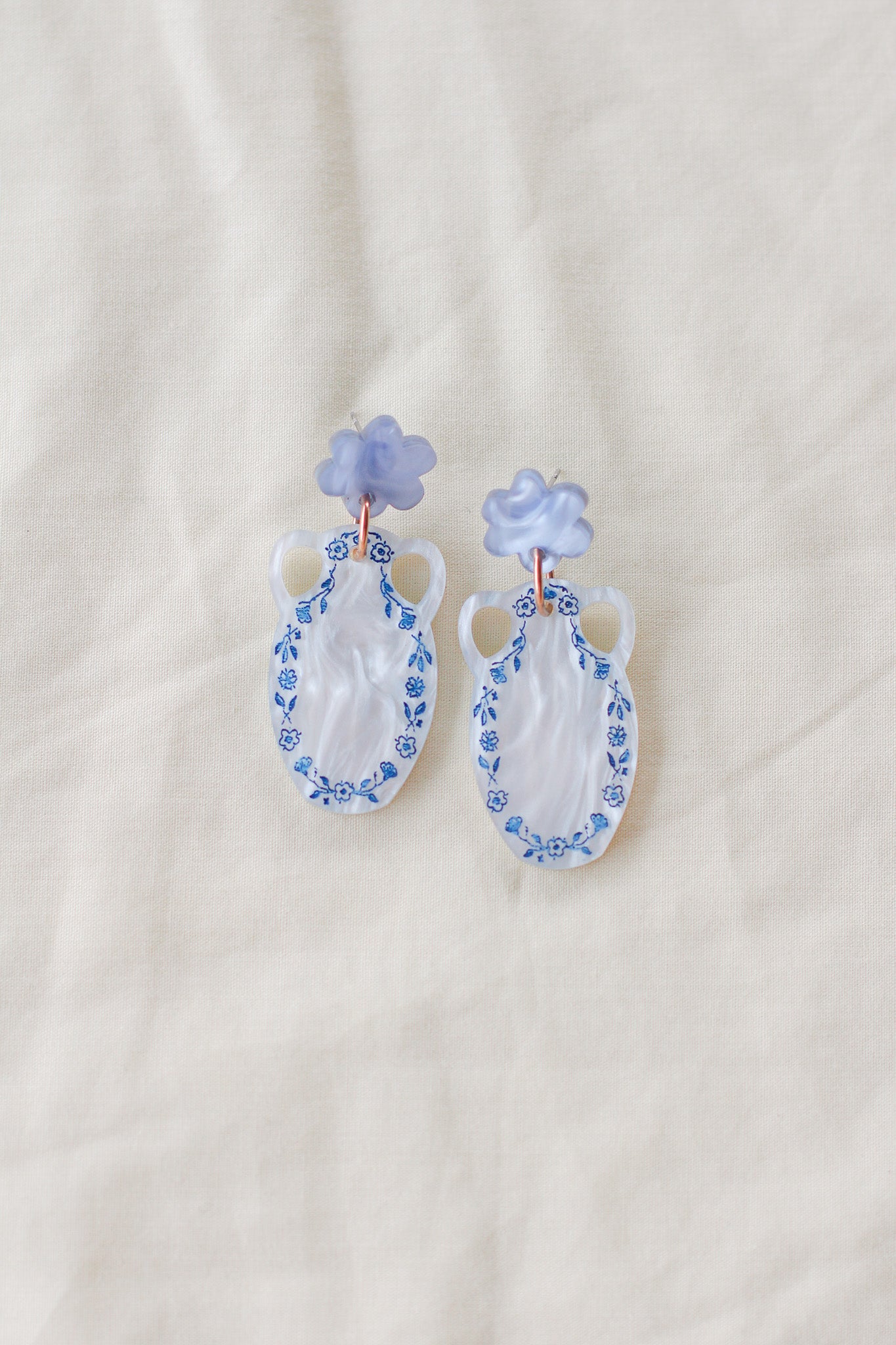 sylvia - floral vase dangle earrings