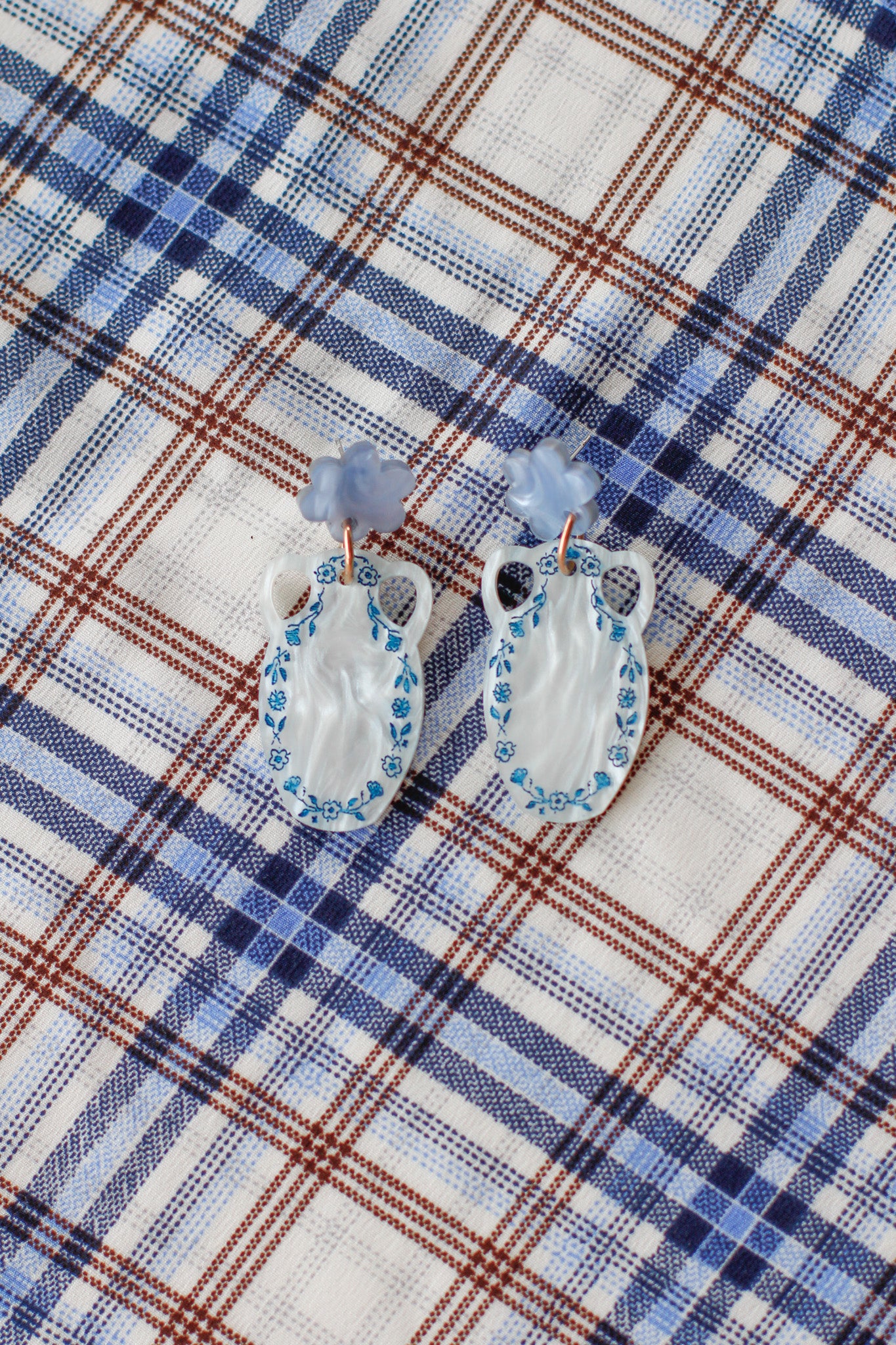 sylvia - floral vase dangle earrings