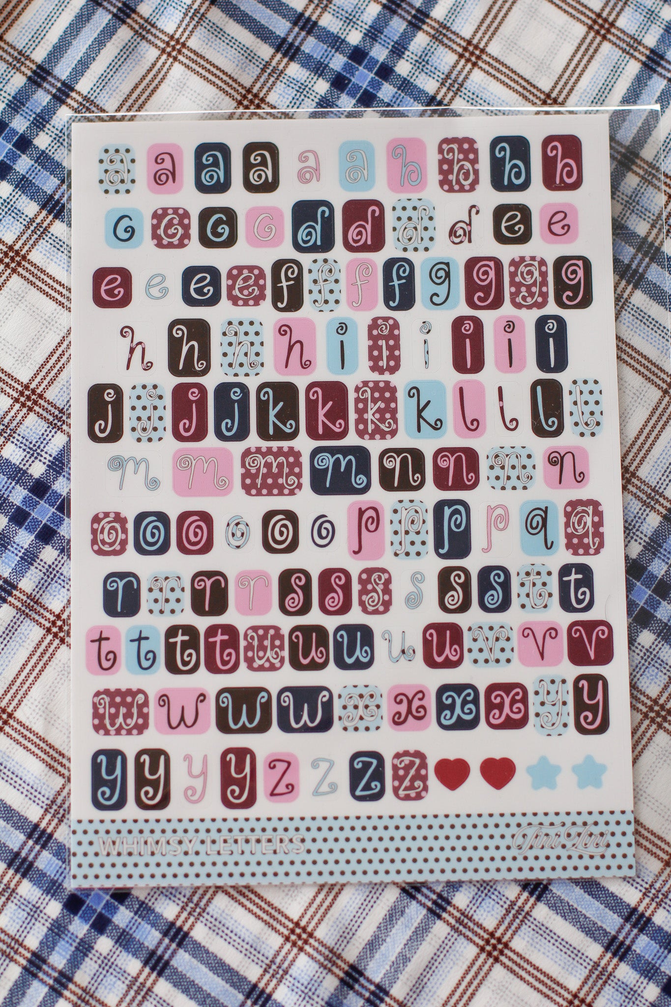 TINI ZINI whimsy letters sticker sheet