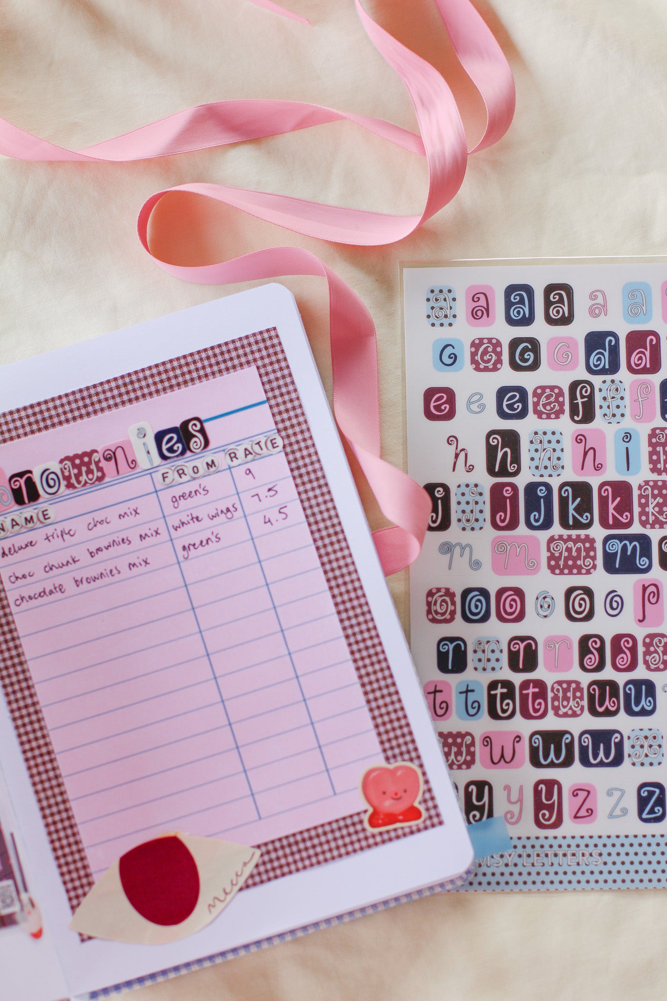 TINI ZINI whimsy letters sticker sheet
