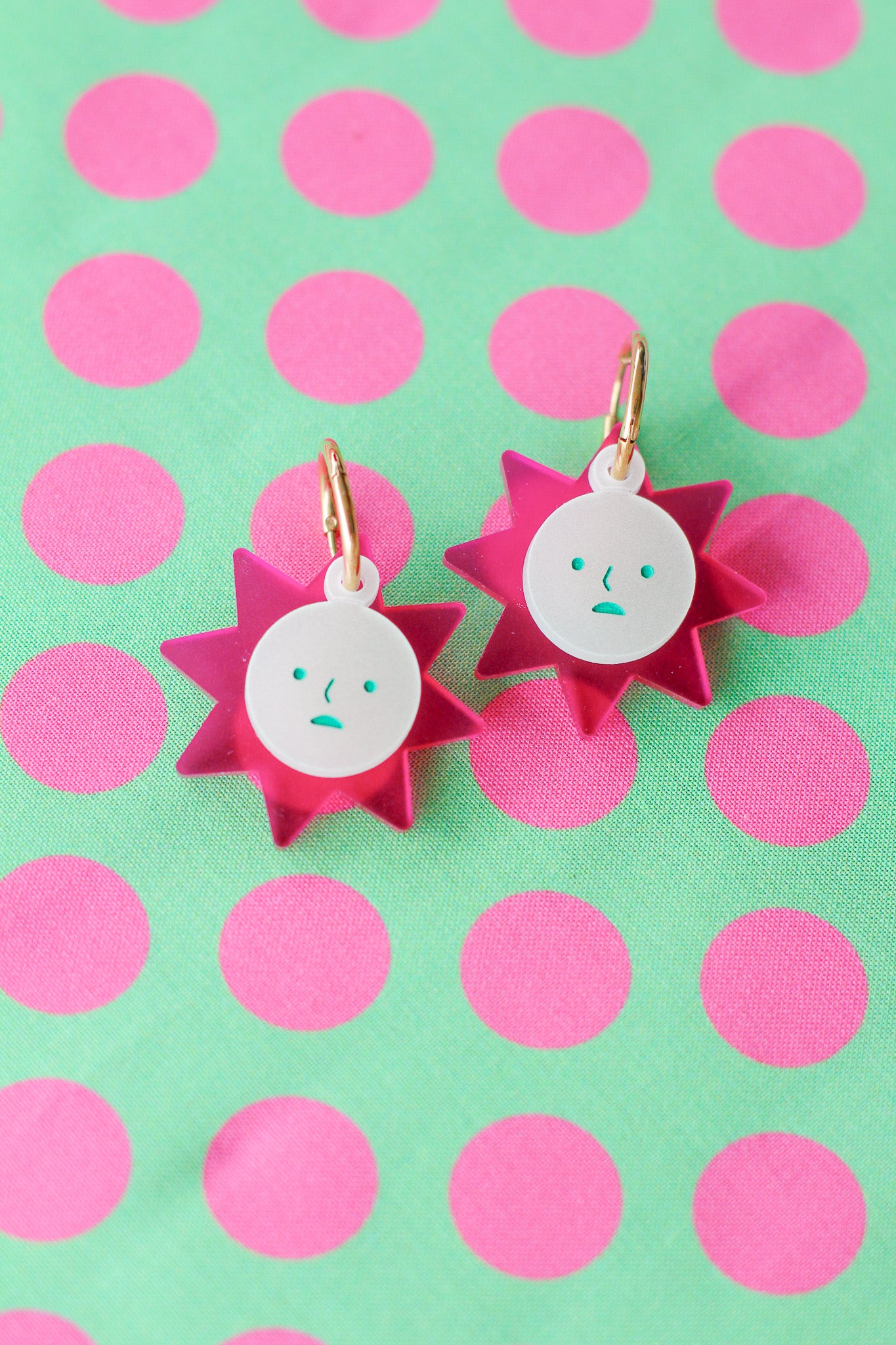 MADE TO ORDER neil - glow in the dark face hoop earrings