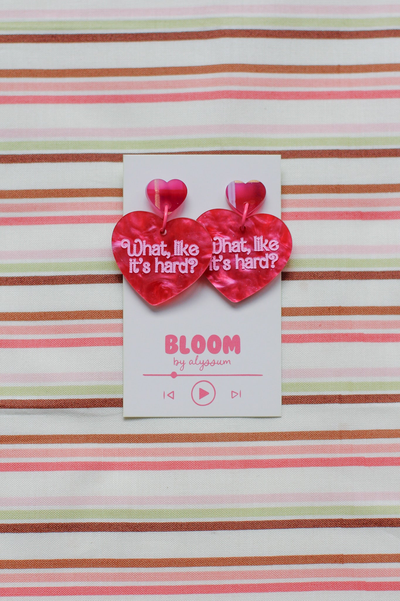 elle - legally blonde inspired heart dangle earrings