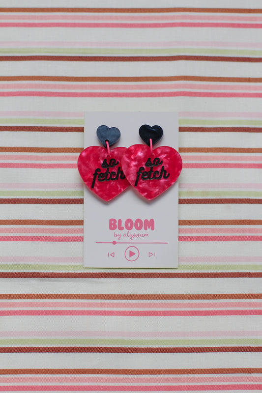 gretchen - so fetch heart dangle earrings