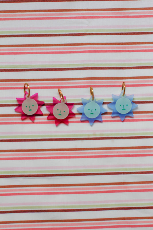 MADE TO ORDER neil - glow in the dark face hoop earrings