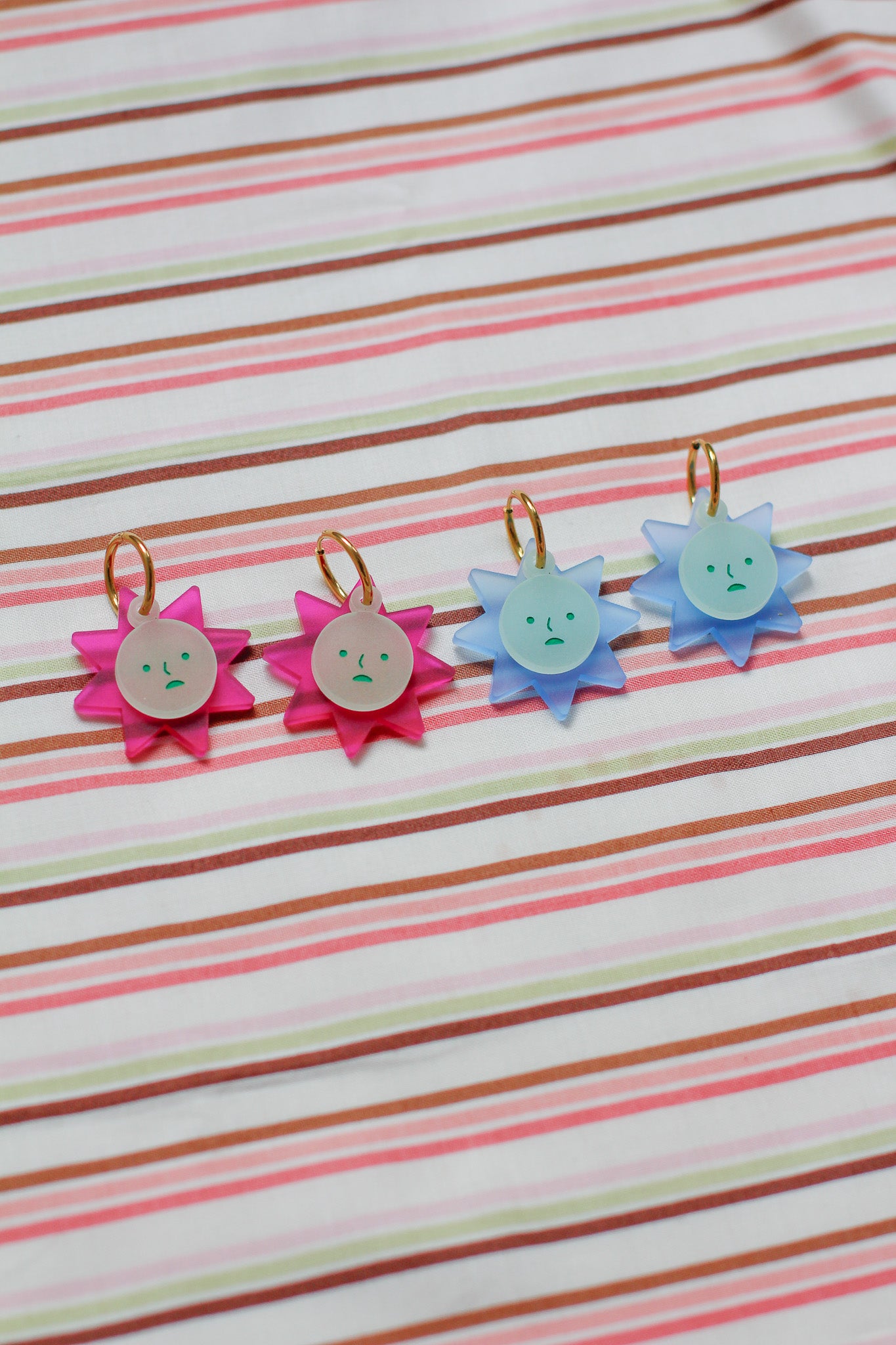 MADE TO ORDER neil - glow in the dark face hoop earrings
