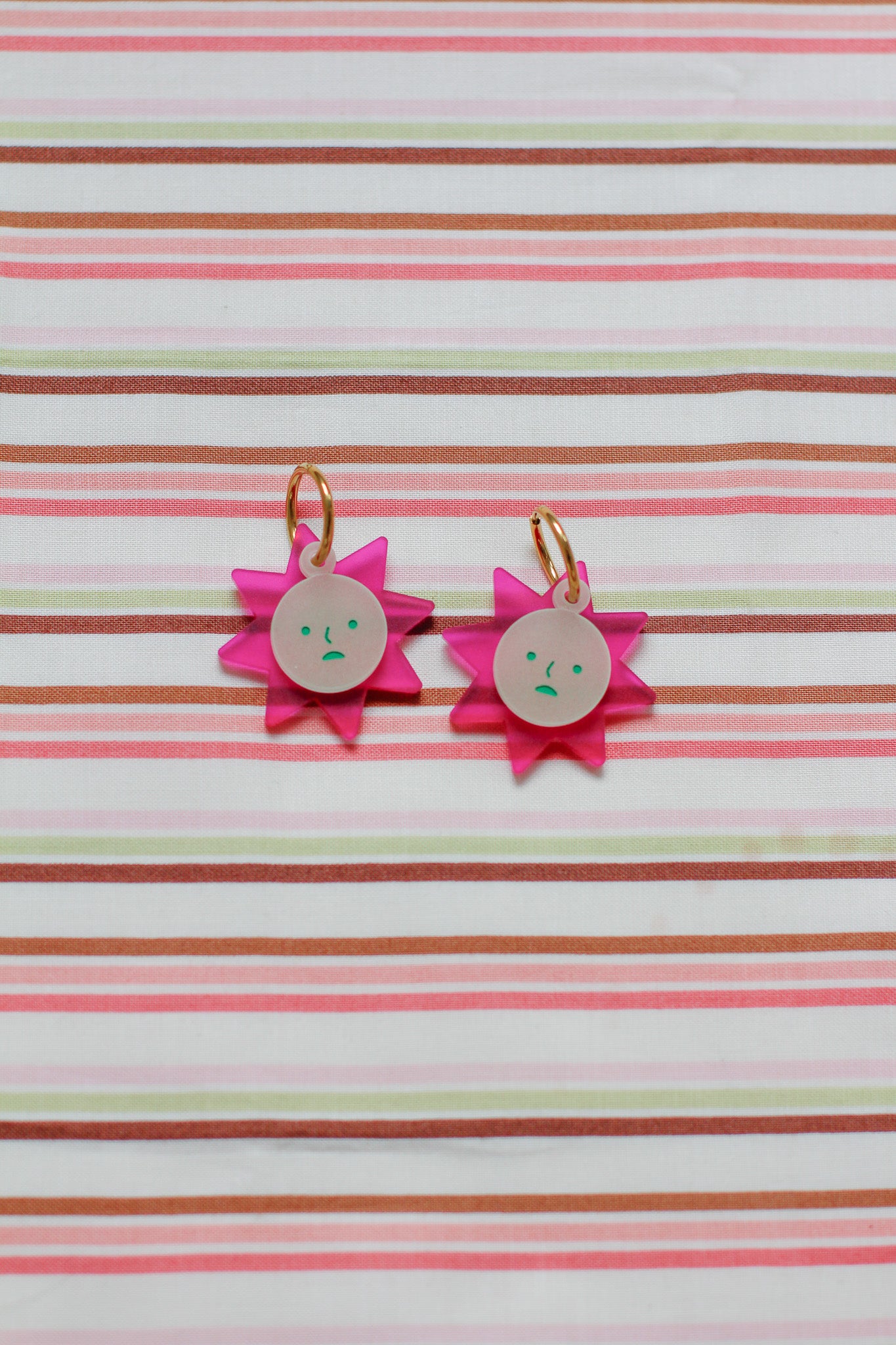 MADE TO ORDER neil - glow in the dark face hoop earrings