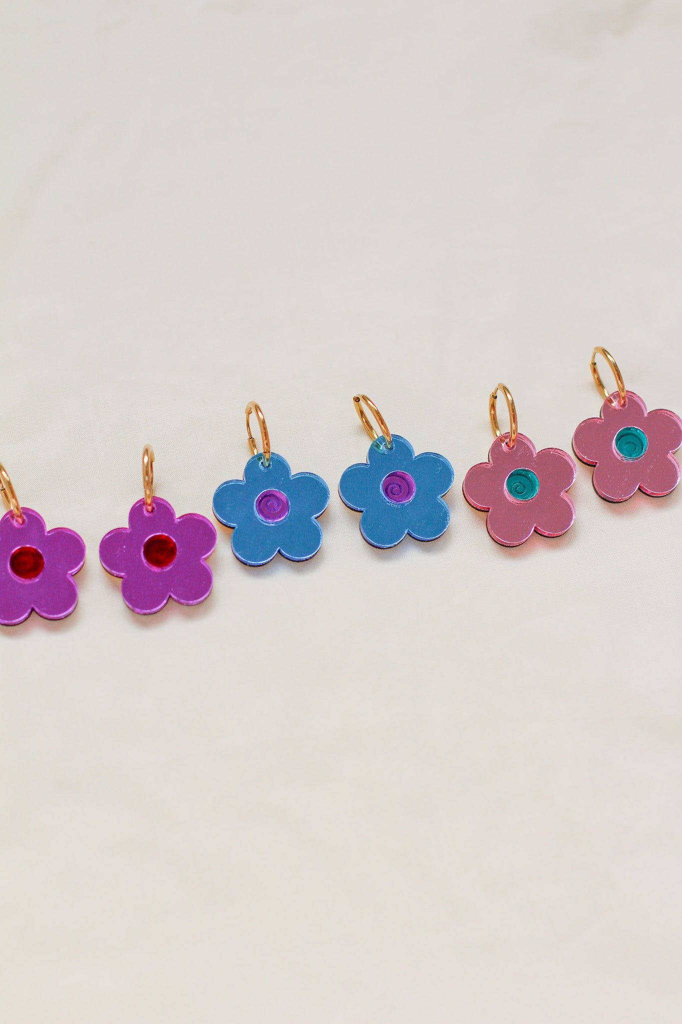 MADE TO ORDER lindsay - bubble flower hoop earrings