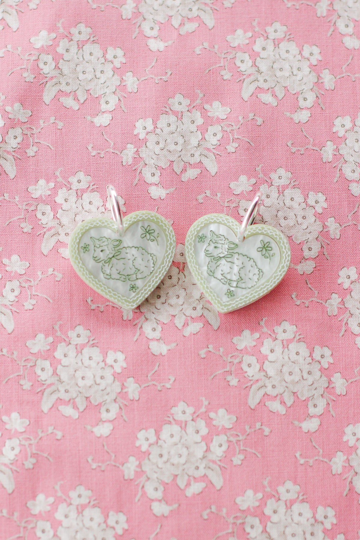 margot - lamb heart hoop earrings